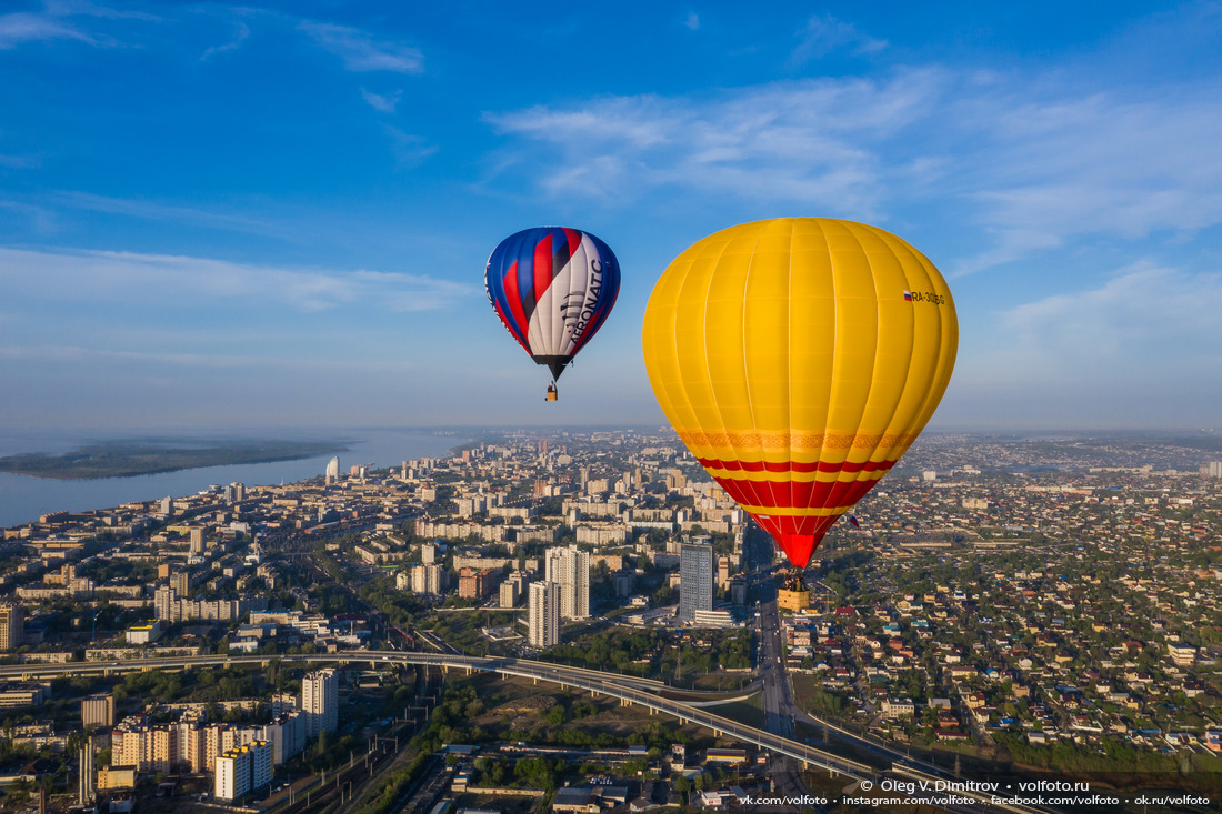 Воздушные шары в небе над Волгоградом фотография