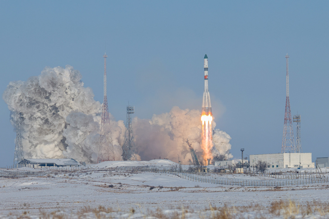 Старт ракеты-носителя «Союз-2.1а» с космодрома Байконур фотография