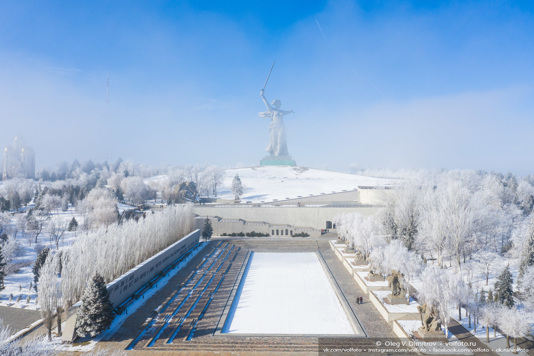 Зимний вид Площади Героев с высоты птичьего полета фотография